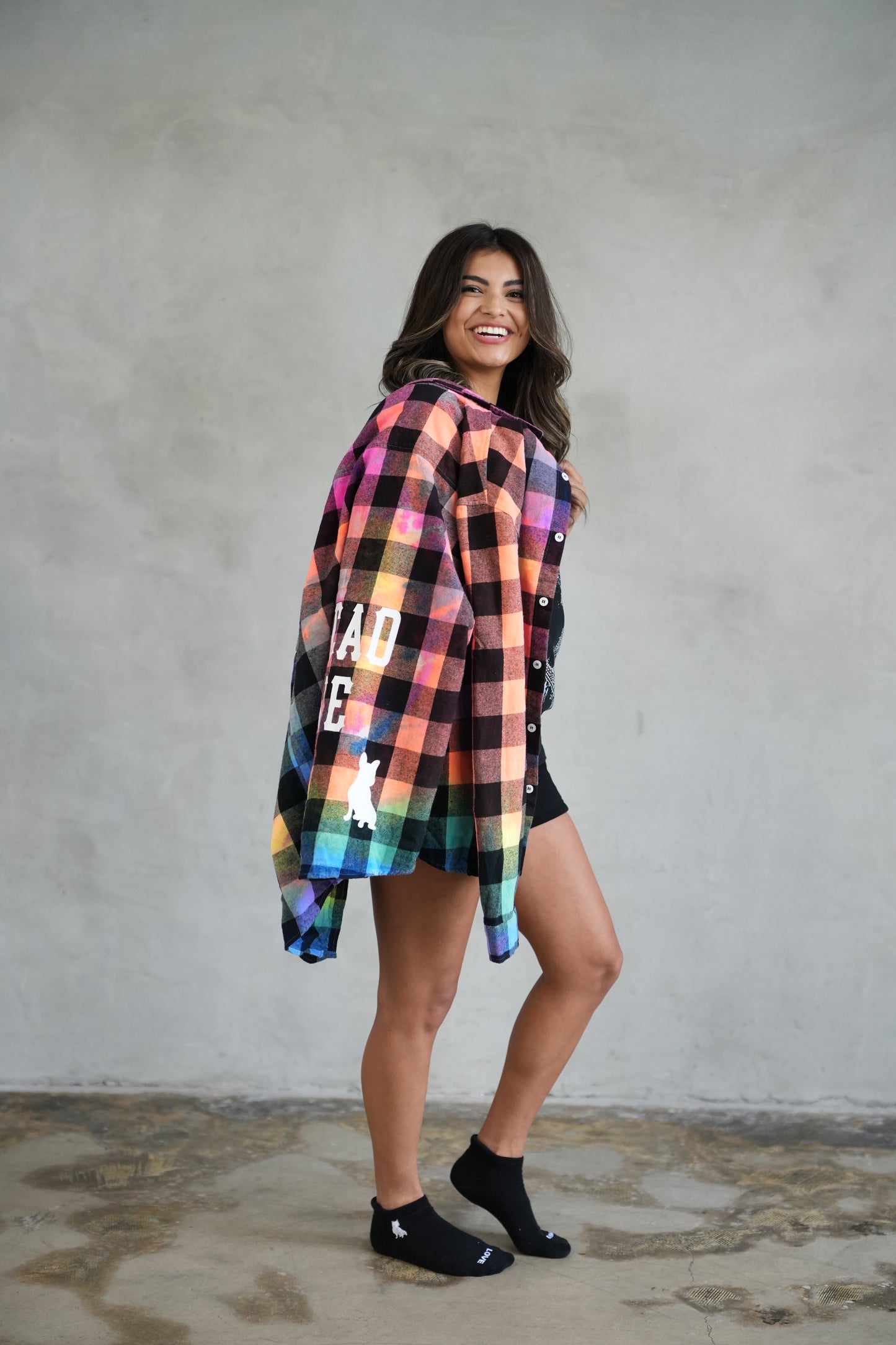 Neon Tie Dye Flannel