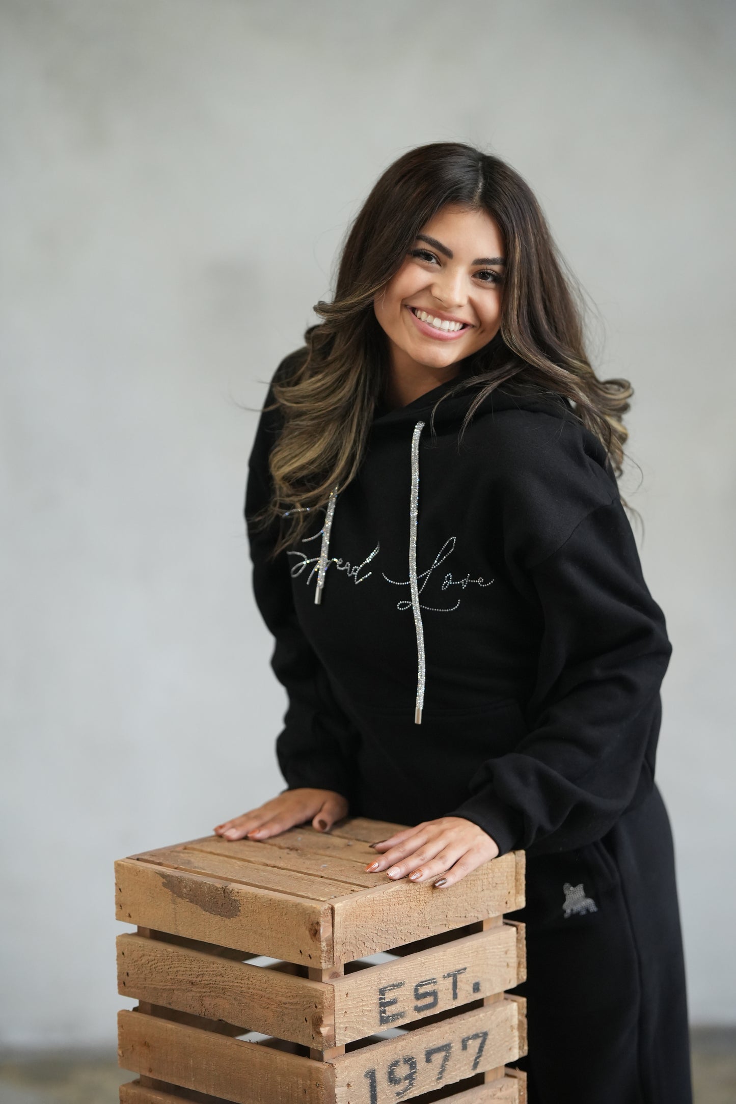 CozyCloud Rhinestone Hoodie