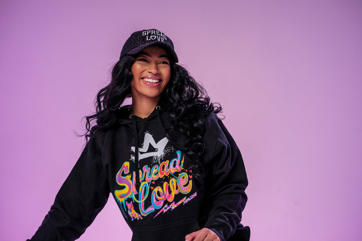 Black & White Spread Love Glam Pony Hat