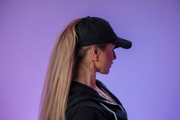 Black & Neon Pink Spread Love Glam Pony Hat