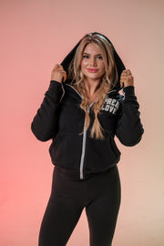 Spread Love Black & White Chenille Zip Up