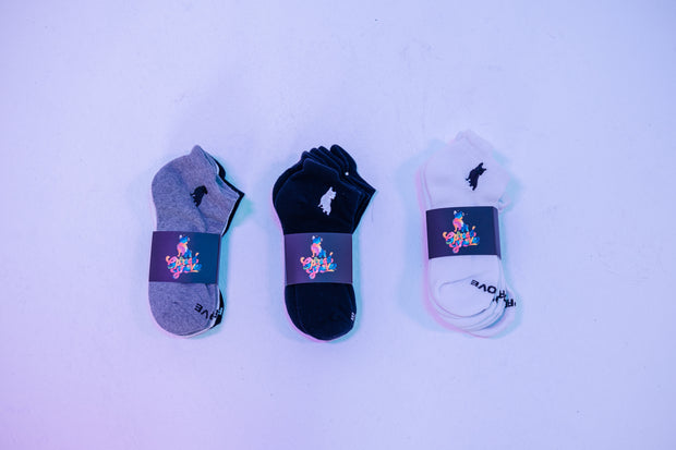 Love Strides- Spread Love Sock, 3 Pack White