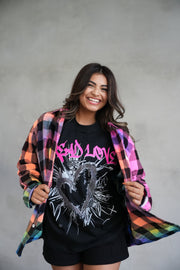 Neon Tie Dye Flannel