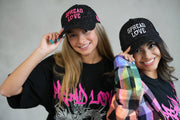 Black & Neon Pink Spread Love Glam Pony Hat