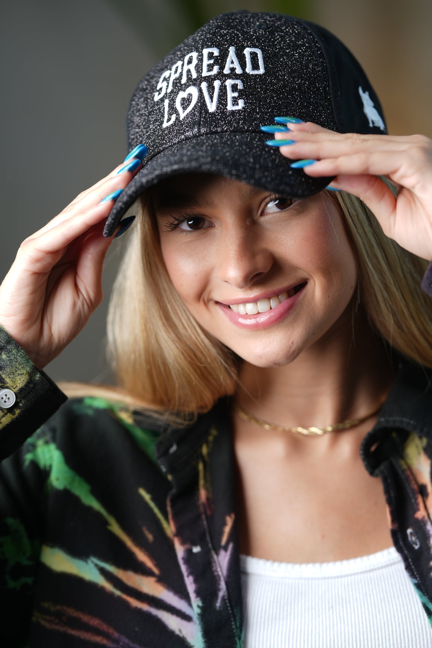 Black & White Spread Love Glam Pony Hat