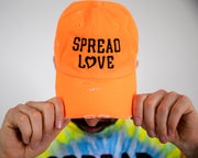 Spread Love Neon Orange Vintage Dad Cap
