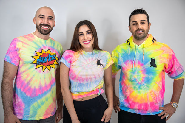 Neon Tie Dye Polo Spread Love Tee