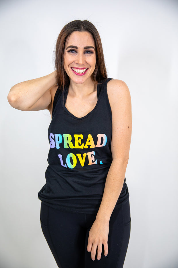 New ColorBlast Logo Racerback Tank- Black