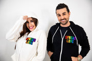 Black Spread Love Rainbow Chenille Zip Up