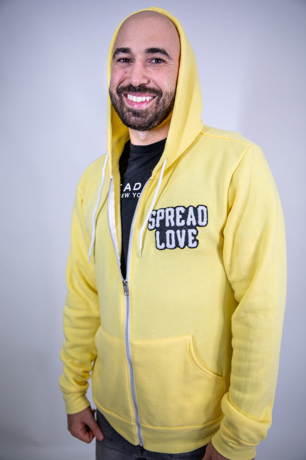 Spread Love Chenille Zip Up Yellow