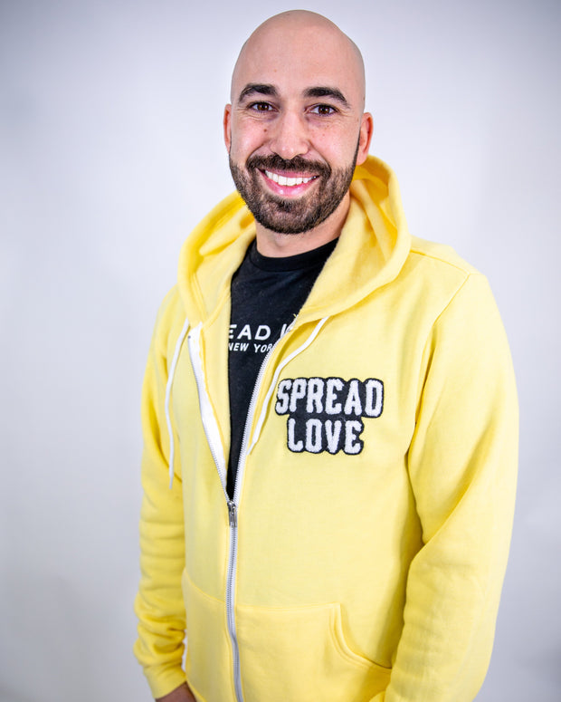 Spread Love Chenille Zip Up Yellow