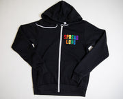 Black Spread Love Rainbow Chenille Zip Up