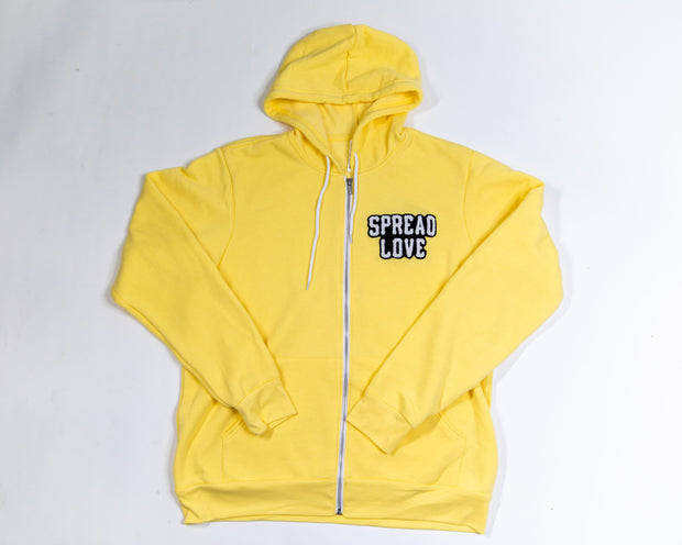 Spread Love Chenille Zip Up Yellow