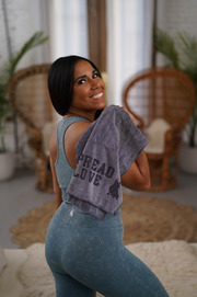 Gray Spread Love Workout Towel