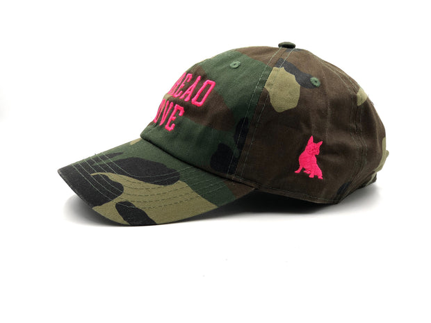 Spread Love Green Camo & Neon Pink Dad Cap