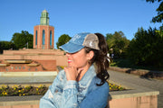 Spread Love Vintage Denim & White Mesh Pony Hat