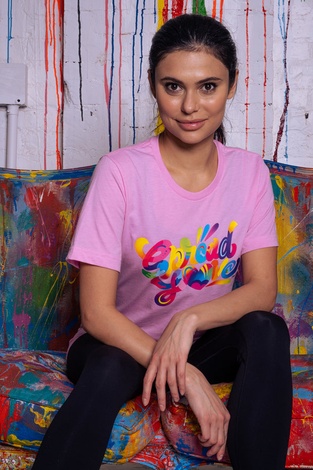 Spread Love X Jason Naylor Emotionlogo Tee - Bubble Gum Pink