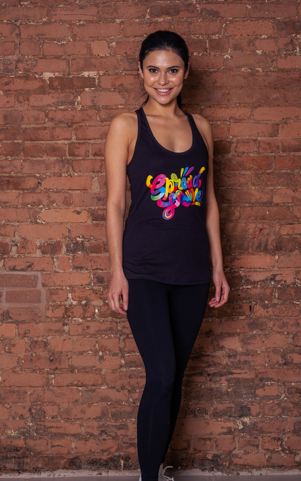 Spread Love X Jason Naylor EmotionLogo Racerback Tank in Black