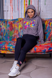 Cropped Spread Love X Jason Naylor Emotionlogo Hooded Sweatshirt- Gray