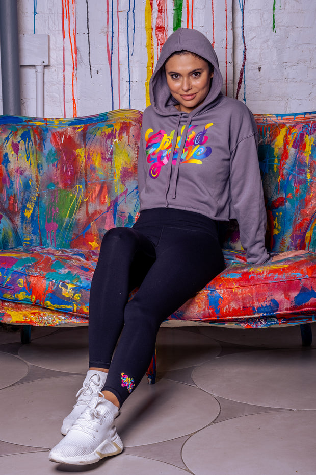 Cropped Spread Love X Jason Naylor Emotionlogo Hooded Sweatshirt- Gray