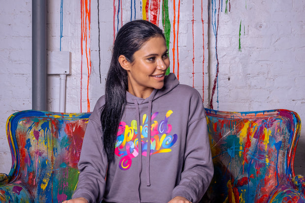 Cropped Spread Love X Jason Naylor Emotionlogo Hooded Sweatshirt- Gray
