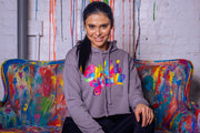 Cropped Spread Love X Jason Naylor Emotionlogo Hooded Sweatshirt- Gray