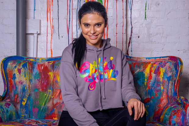 Cropped Spread Love X Jason Naylor Emotionlogo Hooded Sweatshirt- Gray