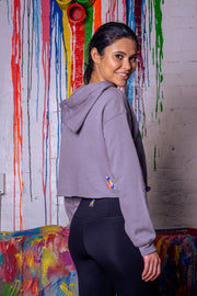Cropped Spread Love X Jason Naylor Emotionlogo Hooded Sweatshirt- Gray