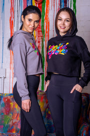Cropped Spread Love X Jason Naylor Emotionlogo Hooded Sweatshirt- Gray