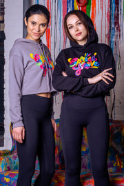 Cropped Spread Love X Jason Naylor Emotionlogo Hooded Sweatshirt- Gray