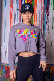 Cropped Spread Love X Jason Naylor Emotionlogo Hooded Sweatshirt- Gray