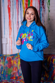 Spread Love X Jason Naylor Emotionlogo Hooded Sweatshirt- Sparkling Aqua