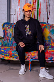 Limited Edition Spread Love Drip Hooded Sweatshirt in Black