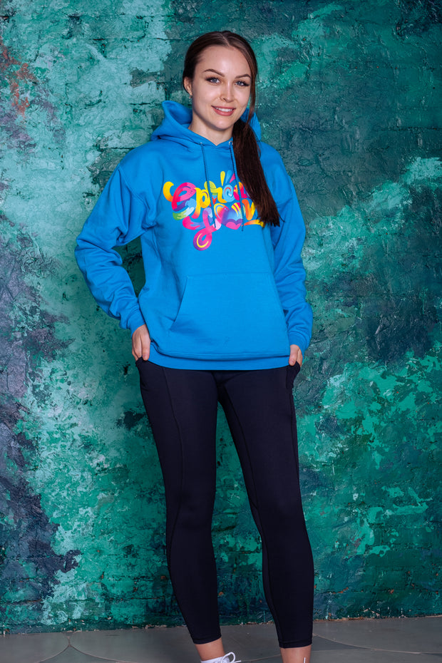 Spread Love X Jason Naylor Emotionlogo Hooded Sweatshirt- Sparkling Aqua