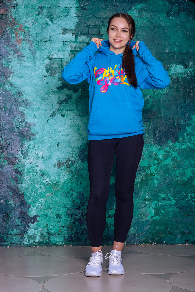 Spread Love X Jason Naylor Emotionlogo Hooded Sweatshirt- Sparkling Aqua