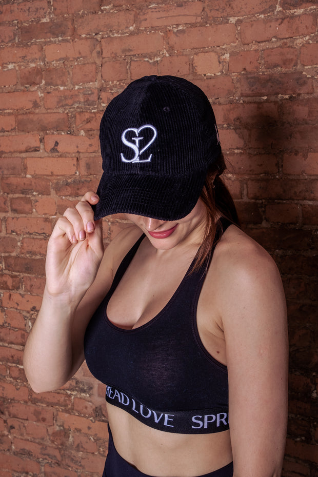 Spread Love Members Only Logo Corduroy Hat- Black