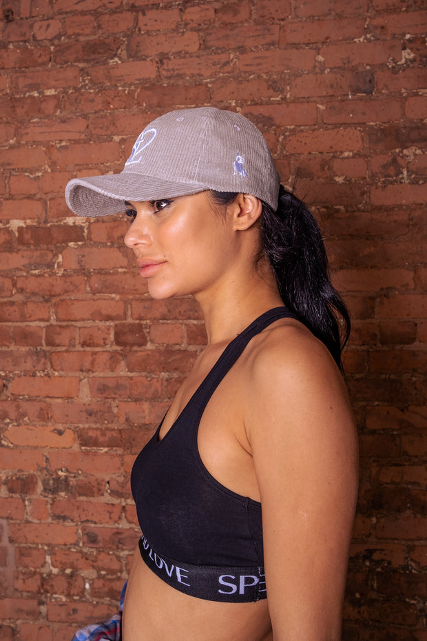 Spread Love Members Only Logo Corduroy Hat- Light Gray