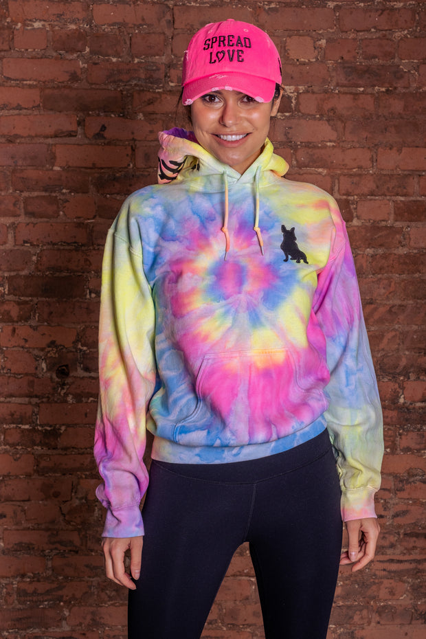Exclusive Spread Love Neon Spread Love Tie Dye Hooded Sweatshirt