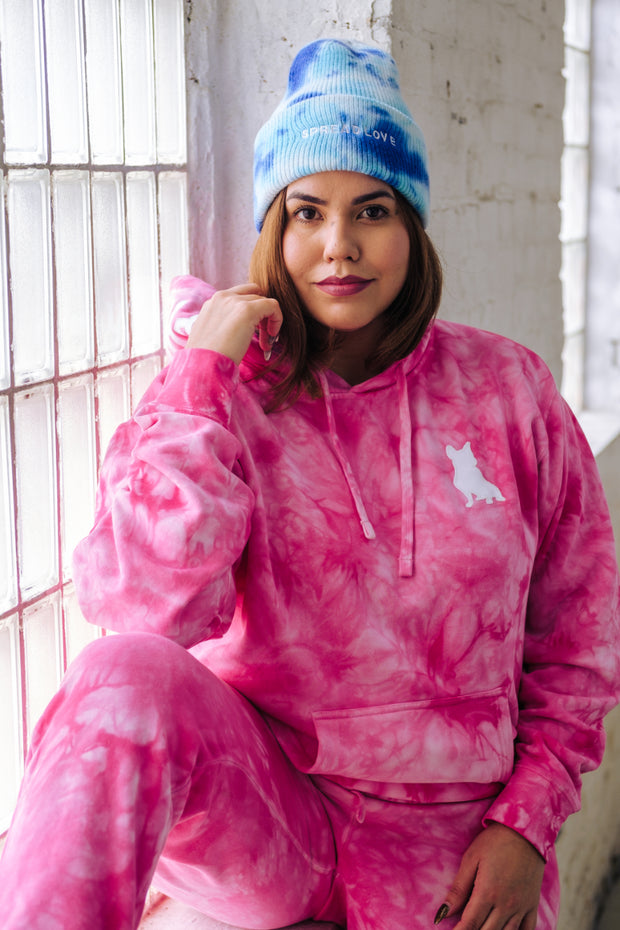 Exclusive Spread Love Pink Spread Love Tie Dye Hooded Sweatshirt