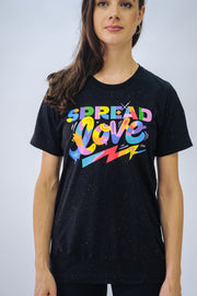 Love is THE VIBE Speckled Tee in black