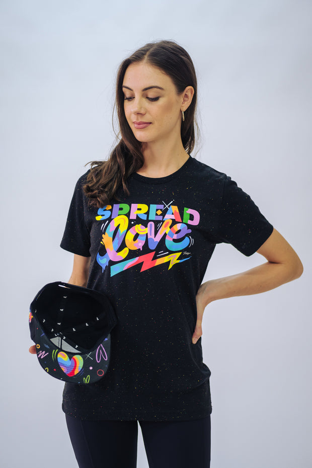 Love is THE VIBE Speckled Tee in black