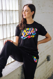 Love is THE VIBE Speckled Tee in black