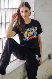Love is THE VIBE Speckled Tee in black