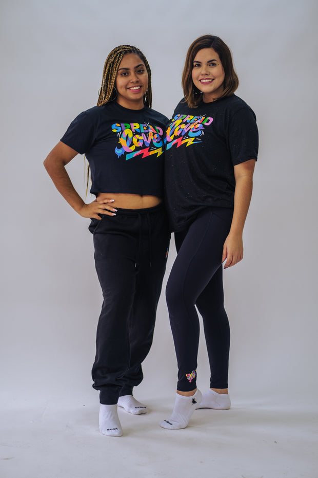 Love is THE VIBE Speckled Tee in black