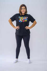Love is THE VIBE Speckled Tee in black
