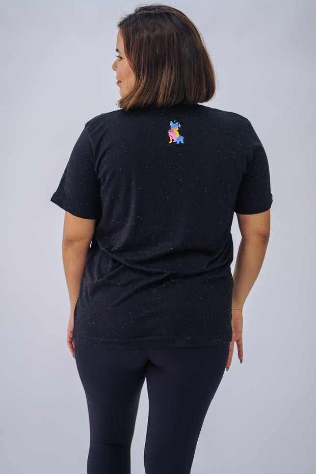 Love is THE VIBE Speckled Tee in black