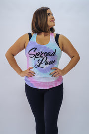 Cotton Candy Spread Love Tie Dye Racerback Tank