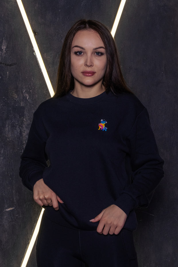 Spread Love X Jason Naylor Emotionlogo Polo Crew Neck Sweatshirt in Black