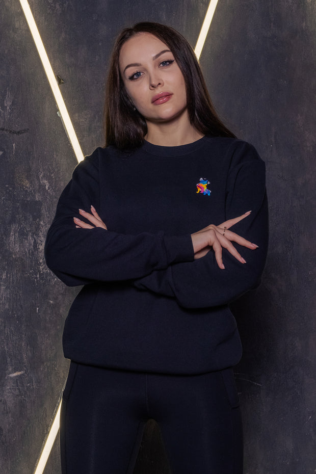 Spread Love X Jason Naylor Emotionlogo Polo Crew Neck Sweatshirt in Black