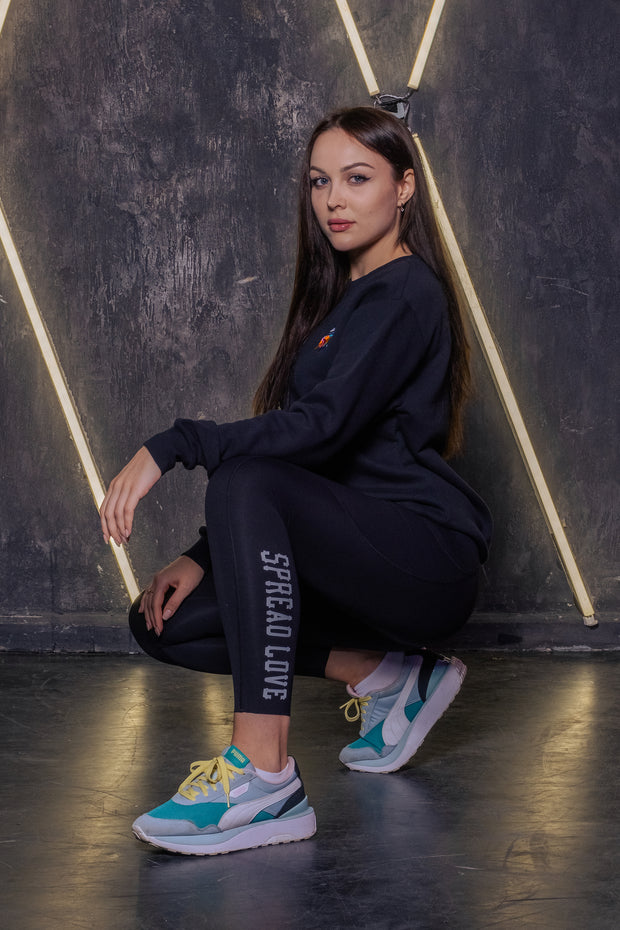 Spread Love X Jason Naylor Emotionlogo Polo Crew Neck Sweatshirt in Black